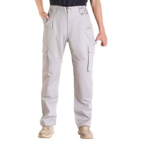 VEVOR FR Pants for Men Flame-Resistant Cargo Pants Multi-Pockets L Size Gray