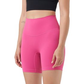 Women's High Waist Biker Shorts Tummy Control Pants Athletic Leggings Spandex Booty Shorts with 6.3In Inseam No Front Seam for Workout Yoga Runni (Color: 1PcPink+1PcGrey+1PcCoffee, size: L)
